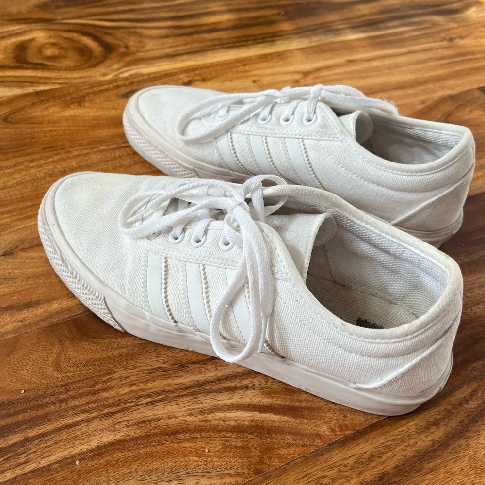 adidas White Low-Top Canvas Sneakers